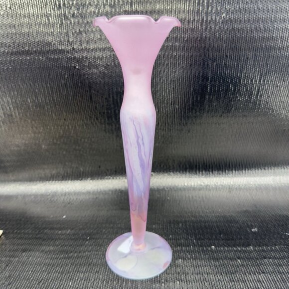 Deco Art Designs Canada Hand Crafted Art Glass Vase Multicolored Swung Vase VTG - Picture 8 of 12